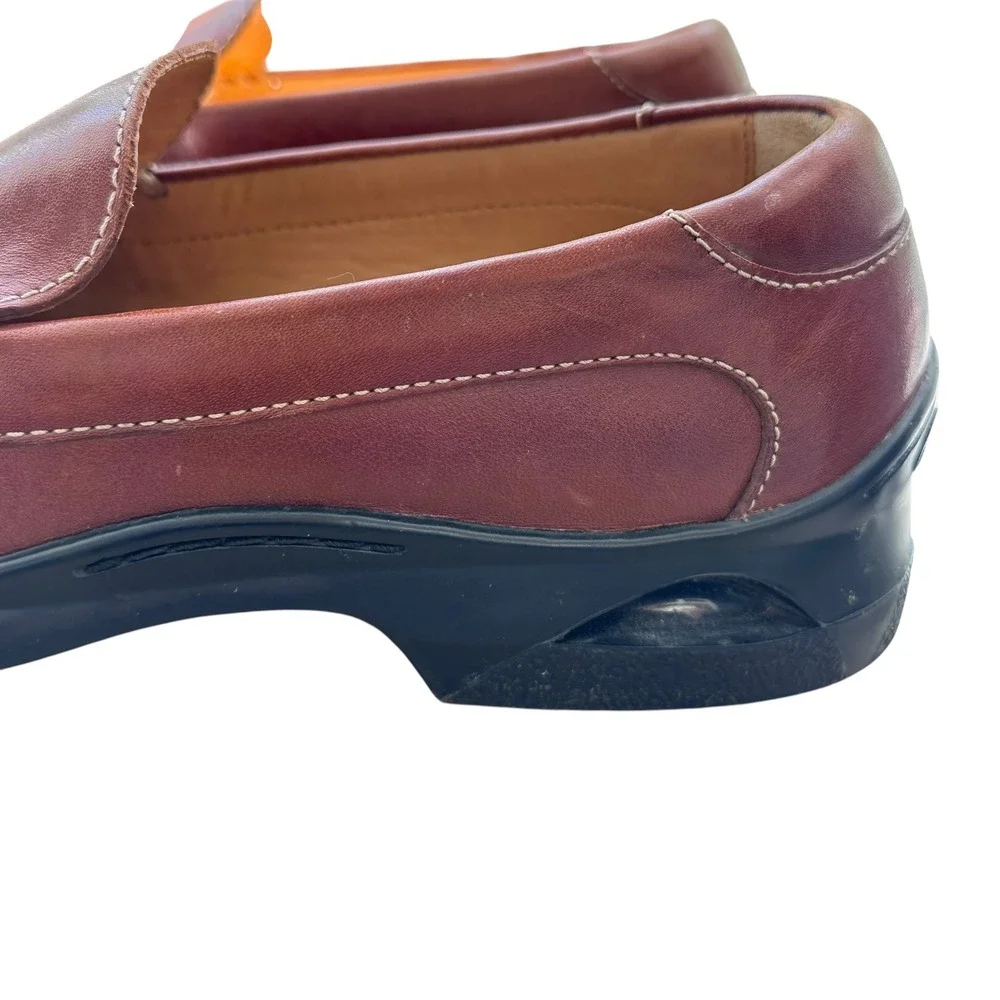 Cole Haan Loafers Mens 9.5M Brown Good Nike Air Leather Slip On‎ Moc Toe Shoes